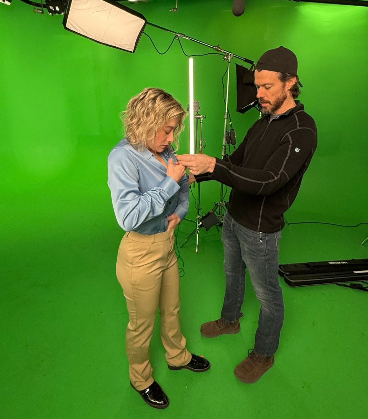 Tyler Lang on set